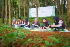 Para peneliti melakukan proses ekstraksi tumbuhan dengan menggunakan metode RAMES di Kawasan Konservasi Desa Cilembu dalam rangka eksplorasi tumbuhan obat, Minggu, 29 Januari 2023