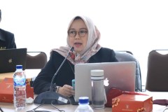 Dekan FISIP Dr. Erna Ermawati Chotim, S.Sos., M.Si. sedang menjelaskan materinya