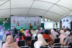 Saat acara Halal Bihalal IKA FABIONA berlangsung di latar Masjid Sutan Takdir Alisjahbana, Sabtu, 13 Mei 2023