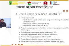 Materi oleh Dr. Ir. Soleh Rusyadi Maryam, M.M., pada kegiatan FGD Pusat Kajian Sosial Politik FISIP Universitas Nasional tema "Kebangkitan Industri Tekstil Indonesia" pada hari Kamis, 1 Juli 2021