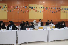 para peserta delegasi sedang mengikuti kegiatan yang berlangsung  dalam acara Himahi Adakan Model United Nations (MUN) 2023, di Ruang Aula Blok I Lt.4, Kamis, 31 Agustus 2023