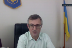 Duta Besar Ukraina untuk Indonesia Dr. Vasyl Hamianin saat memaparkan argumennya terkait Rusia dan Ukraina dalam acara International Talk 2022 Kamis, 24 Februari 2022