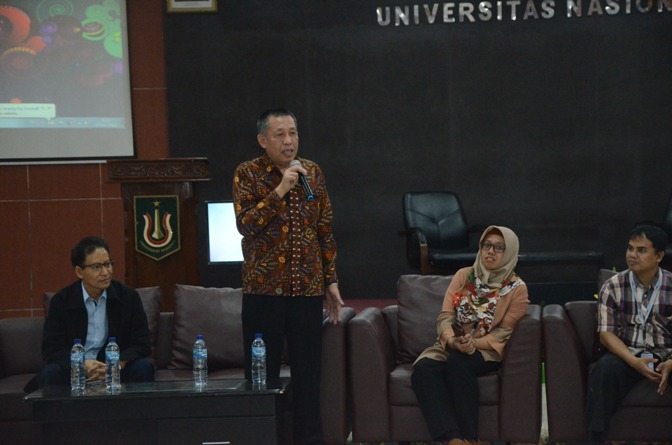Sambutan dari Wakil Rektor Bidang Kemahasiswaan UNAS Dr. Drs. Zainul Djumadin, M.Si