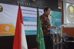 Sambutan dari Dekan Fakultas Ekonomi dan Bisnis  Bambang Subiyanto, SE.,Ak.,M.Ak