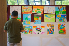 Hasil karya anak-anak yang dipamerkan dalam acara Peace Exhibition, Rabu, 12 Oktober 2022 di Gedung Seminar Lt. 2 Unas