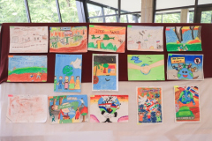 Hasil karya anak-anak yang dipamerkan dalam acara Peace Exhibition, Rabu, 12 Oktober 2022 di Gedung Seminar Lt. 2 Unas