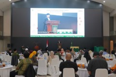 Saat acara Launching Program Ekopesantren berlangsung di Auditorium Cyber Library UNAS pada Rabu, 15 Juni 2022