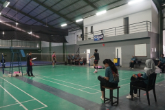 Situasi perlombaan badminton sedang berlangsung di Zeta Sport Center, pada 9 Agustus 2023.