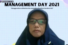 Sambutan Wakil Dekan FEB UNAS Dr. Rahayu Lestari, S.E., M.M., pada acara Management Day 2021 dengan tema "Mengeratkan Solidaritas dan Mengaktualisasikan Karakter Diri" diselenggarakan oleh HIMAJEM FEB UNAS pada Sabtu, 9 Oktober 2021