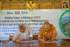 Penandatanganan Kerja Sama antara Prodi Ilmu Komunikasi Unas dengan Desa Cibuntu, Rabu, 8 Februari 2023