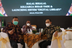 Para tamu undangan yang hadir dalam acara Launching System Digital Library pada Kamis 10 Juni 2021 di Gedung Cyber Library UNAS