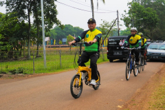 Tim Unas Cycling Club (UCC) saat bersepeda bersama di Jambore Cibubur dalam rangka meresmikan Club sepeda pada Minggu, 28 Agustus 2022