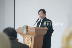 Ketua Pusat Pengajian Islam Universitas Nasional Dr. Fachruddin M Mangunjaya, M.Si. memberikan sambutan dalam acara perayaan 39 Tahun PPI UNAS, pada Selasa, 20 Februari 2024, di Exhibition Room