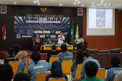 Diskusi Santai dengan tema “Ketok Palu IKN, Bagaimana Upaya Kebijakan Pembangunan Pemerintah Provinsi DKI Jakarta?” pada Selasa, (17/5) di Ruang Aula Universitas Nasional