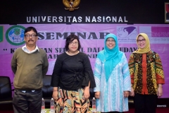 foto bersama Kepala Program Studi Sosiologi UNAS, Dr. Erna E. Chotim, M.Si. bersama narasumber