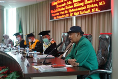 Saat Sidang Senat Terbuka Universitas Nasional Promosi Doktor Sdr. Donar Taluke berlangsung pada Rabu, 24 November 2021 di Ruang Seminar Menara 1 Unas
