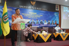 Sambutan Komisioner KPID DKI Jakarta, Th. Bambang Pamungkas, dalam pembukaan kegiatan Sosialisasi Budaya Sensor Mandiri, secara hybrid, pada Rabu, 10 November 2021.