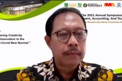 Sambutan Ketua Pelaskana Dr. Bambang Subiyanto, S.E., M.Ak., CPA., Webinar Symposium FEB Universitas Nasional ke-57, Selasa (16/11/2021)