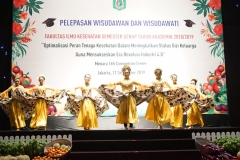 Hiburan saat acara pelepasan Wisudawan dan Wisudawati Fakultas Ilmu Kesehatan Semester Genap Tahun Akademik 2018/2019