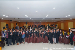 Foto bersama usai acara Yudisium kelulusan sarjana FTKI selesai dilaksanakan di Ruang Aula Blok 1 Lt. 4 Unas, Sabtu, 3 Juni 2023
