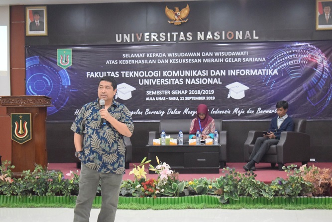 sambutan dari Warek Bidang Akademik, Prof. Dr. Iskandar Fitri, S.T., M.T dan sekaligus memberikan materinya