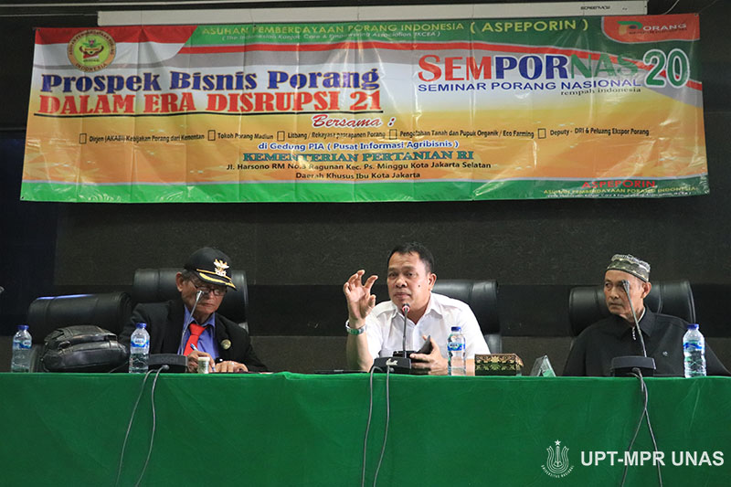 Seminar Porang Nasional 2020 “Prospek Bisnis Porang Dalam Era Disrupsi 21” di Gedung Kementerian Pertanian Republik Indonesia pada Sabtu (14/3)
