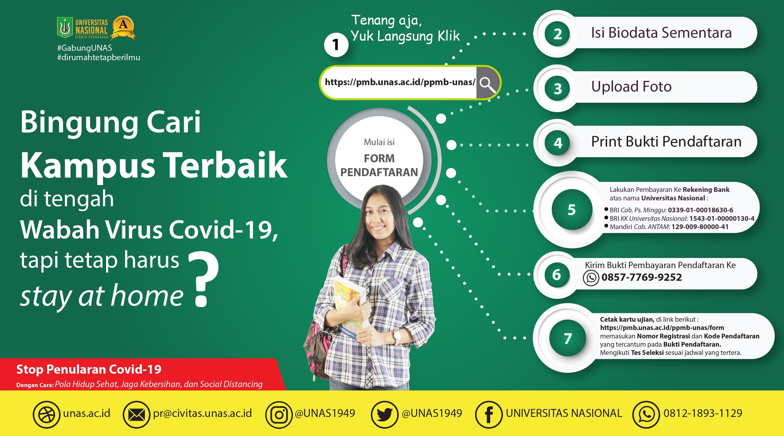 Alur Pendaftaran Online Mahasiswa Baru UNAS Semester Ganjil T.A. 2020/2021