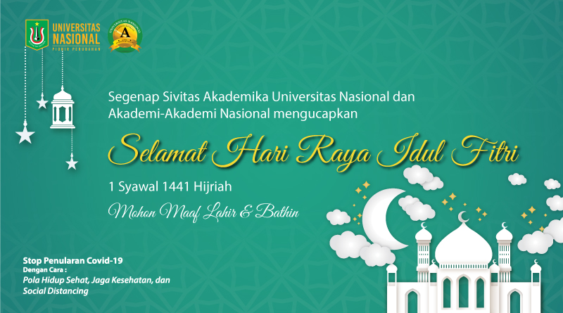 Selamat Hari Raya Idul Fitri 1441 Hijriah 2020 Masehi Mohon Maaf Lahir Bathin Universitas Nasional