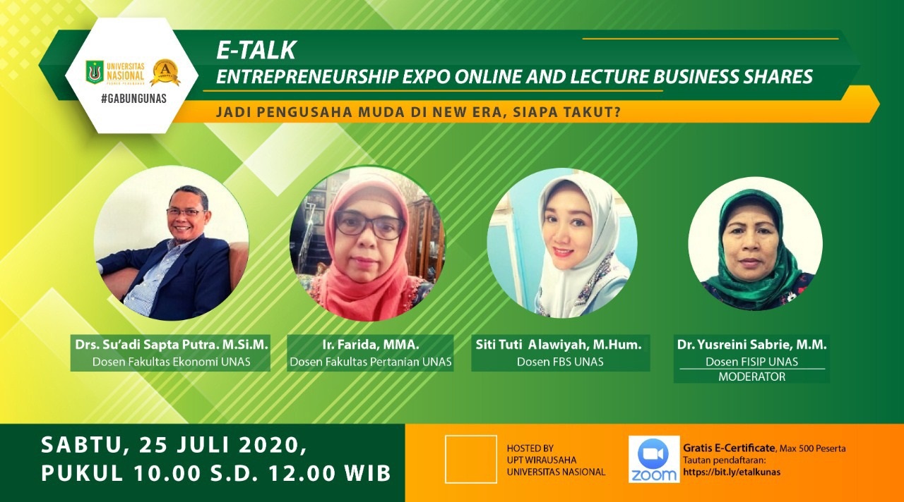 E-TALK ENTREPRENEURSHIP EXPO ONLINE AND LECTURE BUSINESS SHARES
