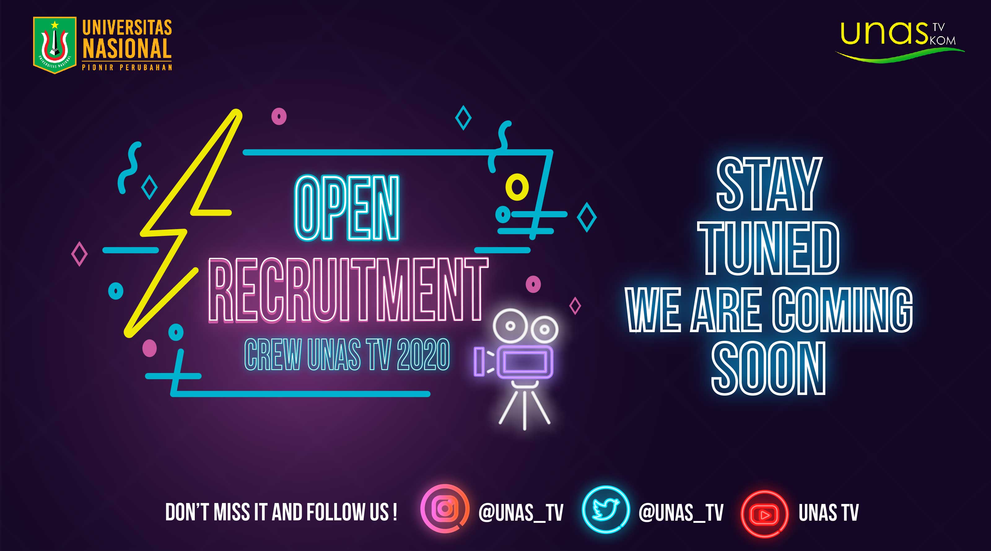 Open Recruitment Crew UNAS TV 2020
