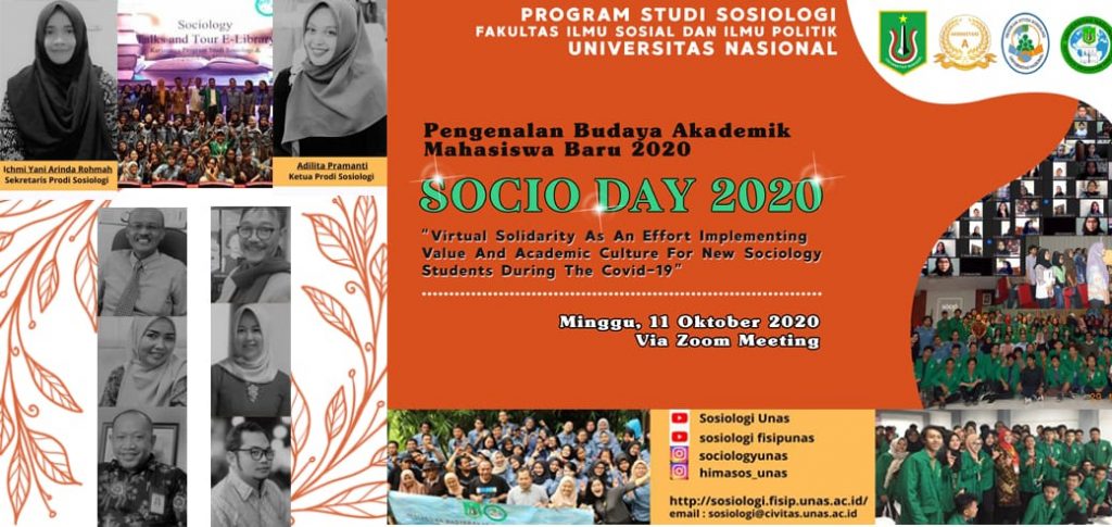 Pengenalan Budaya Akademik Mahasiswa Baru 2020 "Socio Day 2020"