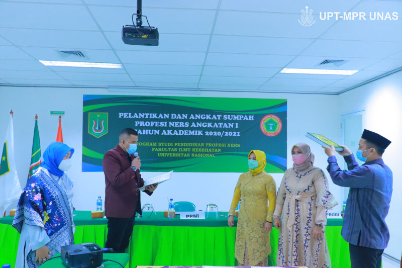 Pelantikan dan Angkat Sumpah Profesi Ners Angkatan I Tahun Akademik 2020/2021 Program Studi Pendidikan Profesi Ners Fakultas Ilmu Kesehatan, pada Sabtu 09 Januari 2021