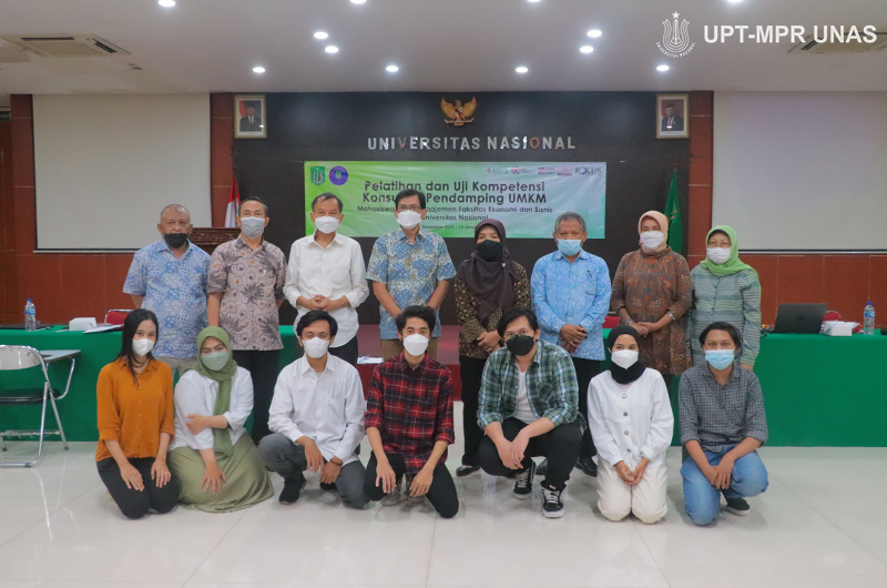 152 Mahasiswa UNAS Lakukan pelatihan dan uji kompetensi konsultan pendamping Usaha Mikro Kecil dan Menengah (UMKM).