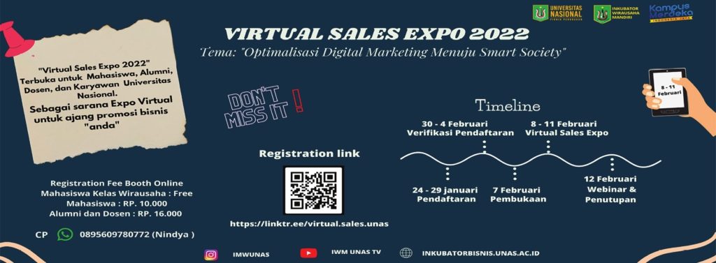 Inkubator Universitas Nasional (Unas) adakan virtual sales expo 2022