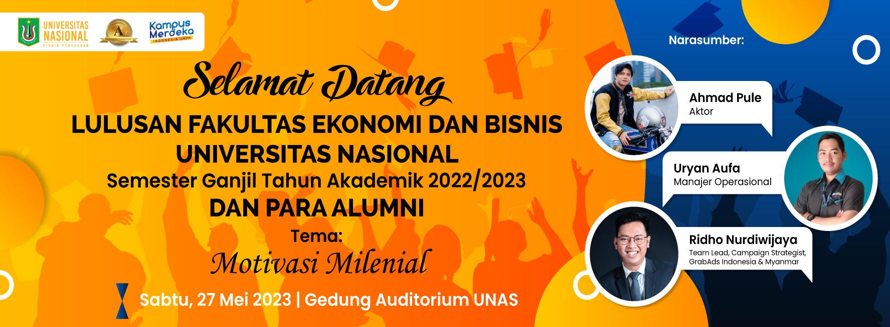 Yudisium Fakultas Ekonomi dan Bisnis Universitas Nasional Semester Ganjil Tahun Akademik 2022/2023