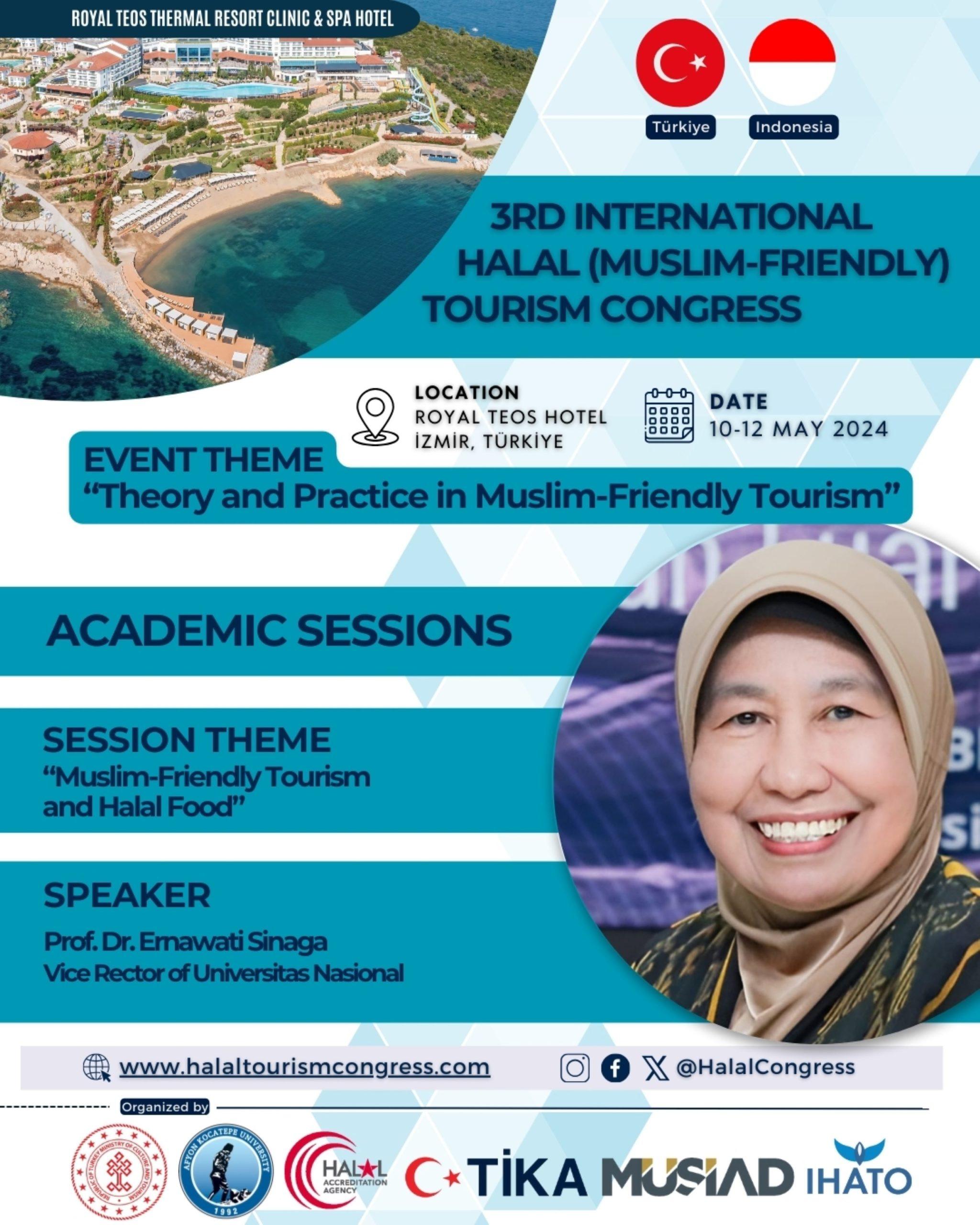 3rd International Halal (Muslim-Friendly) Tourism Congress 10-12 Mei 2024, Teos Thermal Resort, Turki